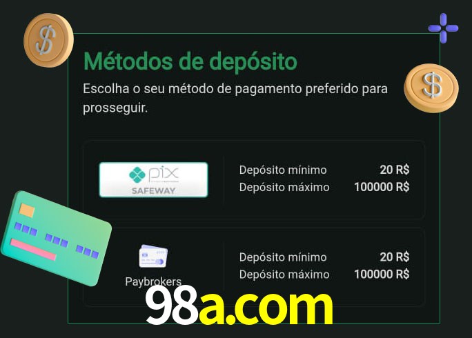 O cassino 98a.com oferece uma grande variedade de métodos de pagamento